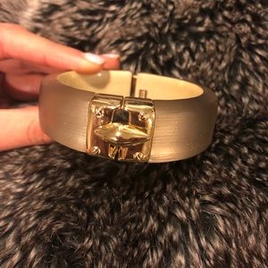 Alexis Bittar Gold Hinged Bangle Bracelet